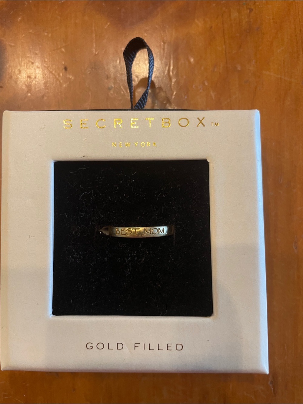 Secret Box Gold-Filled "Best Mom" Ring - Gold